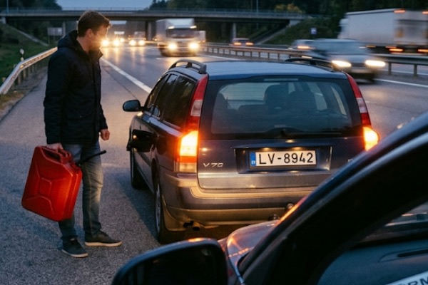 Beigusies degviela — piegāde uz ceļa