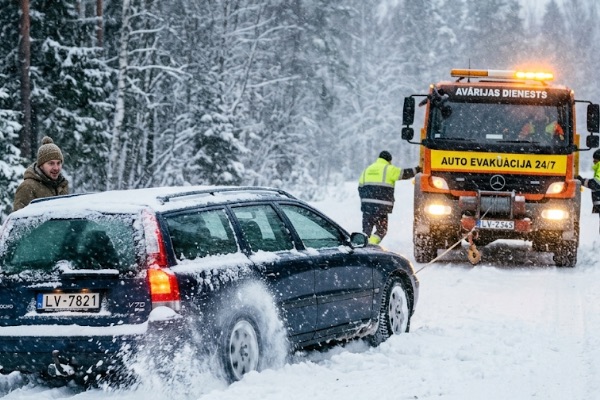Auto iestrēdzis sniegā vai dubļos